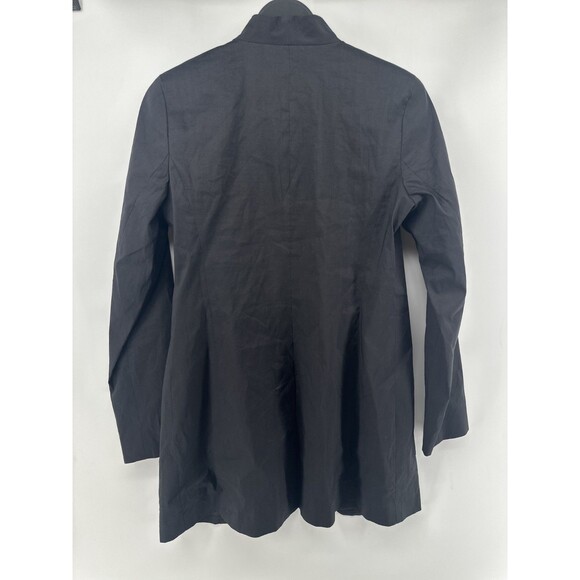 Eileen Fisher Polished Ramie Stretch Silk Blend Black Jacket Blazer 10 - Picture 2 of 4